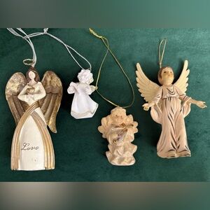 Charming Angel Ornament Collection - Gold and Cream (2 Vintage)